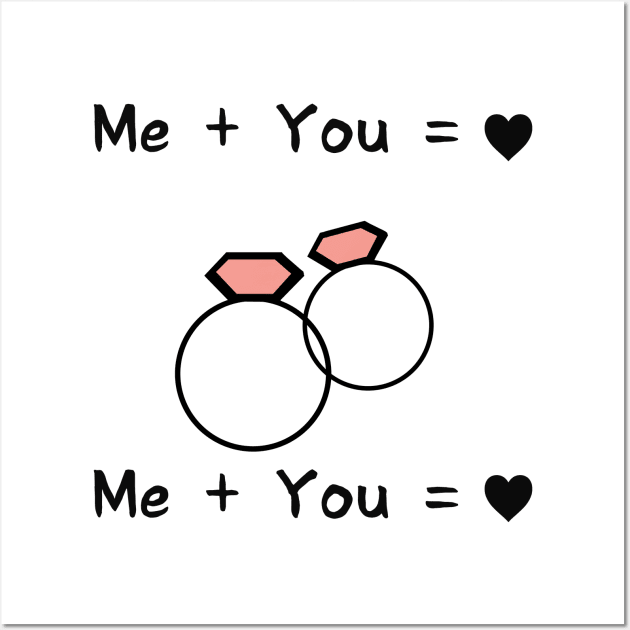 【Valentines Day Gift】Me plus You = Love White Ver. Wall Art by Smile Flower